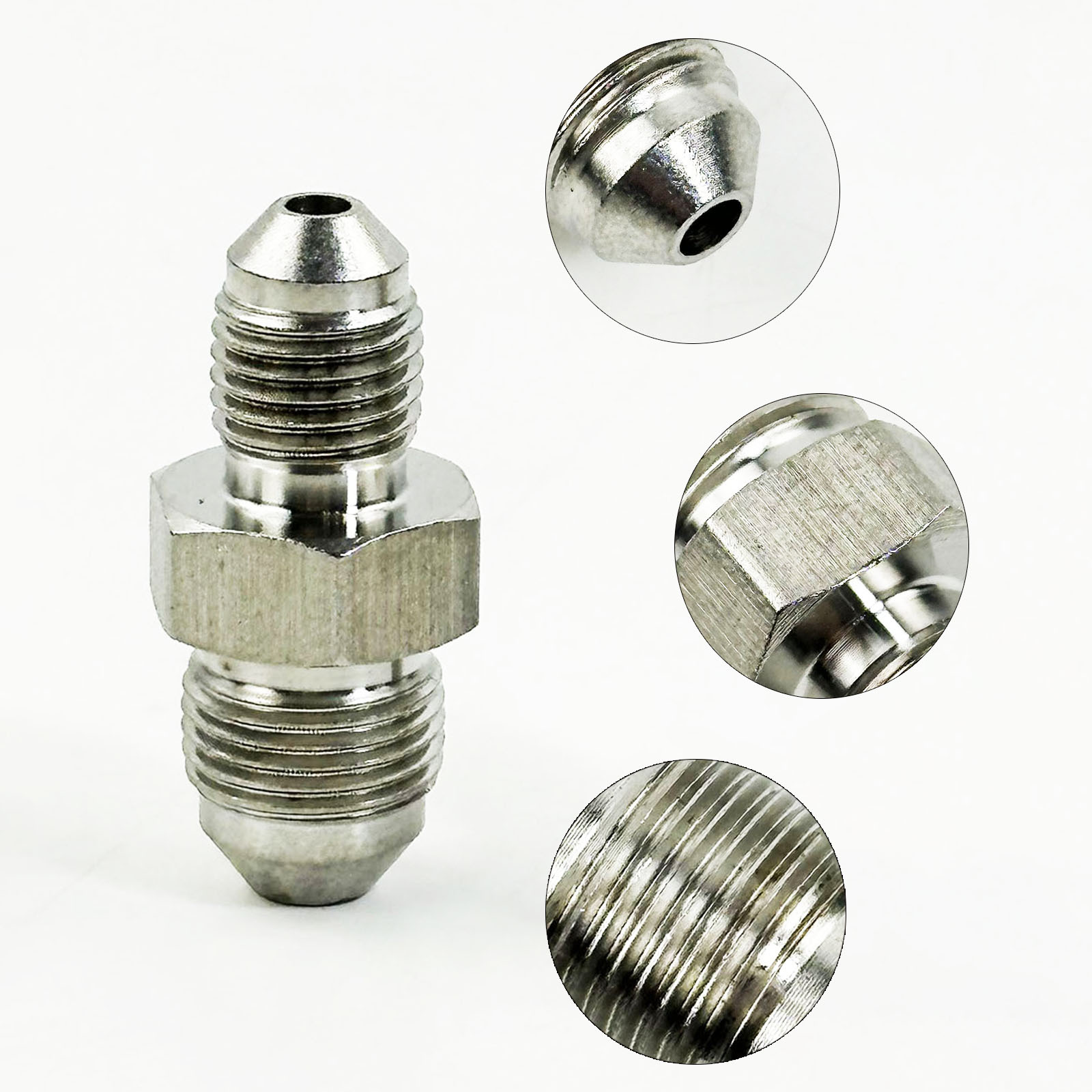 Stainless Steel AN3-M10*1/M12*1 Double Head Thread Conversion Joint for Car/Motorcycle Brake Parts