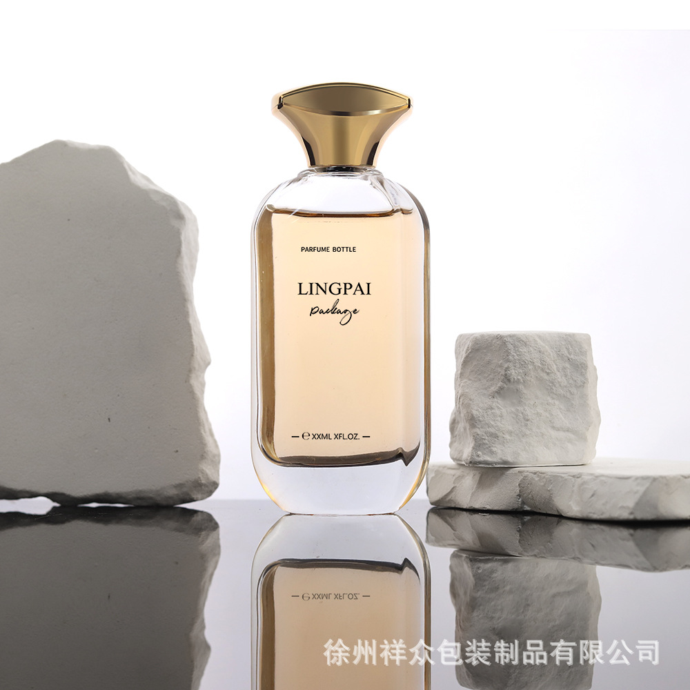 Venta al por mayor de perfumes de vidrio de bayoneta transparente y engrosada en botellas rectangulares de fragancias botellas de cosméticos de alta gama 100 ml image 4