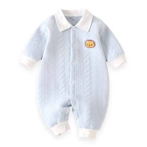 Baby Cotton-Padded Winter Jumpsuit for Newborns, Boneless Romper with Long Sleeves—Perfect for Outings and Keeping Tiny Ones Warm