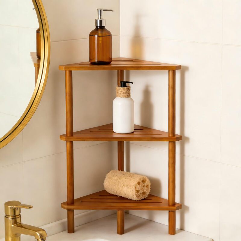 Cross-Border Wooden Storage Rack, Bamboo Multi-Layer Storage Rack, Bathroom Corner Organizer, Triangular Rack, Desktop Bamboo Cabinet Rack Cross-Border Wooden Storage Rack, Bamboo Multi-Layer Storage Rack, Bathroom Corner Organizer, Triangular Rack, Desktop Bamboo Cabinet Rack