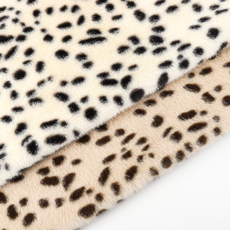 印花系列绒布现货 金貂小米貂点子印花 服装拖鞋玩具包包面料批发