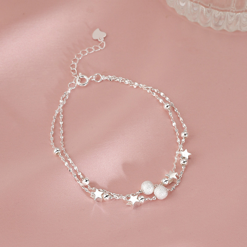 Double-layer Frosted Small Ball Star Bracelet Women's Light Luxury Niche Design Exquisite All-match High-end Fashion Bracelet for Girlfriends