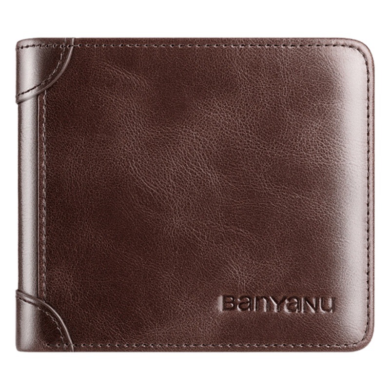 Guangzhou banyanu leather factory wallet men's horizontal leather ultra-thin new wallet cowhide driving license wallet