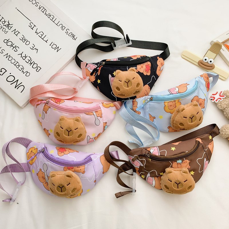 2025 Summer New Cartoon Doll Crossbody Bag Children's Chest Bag Kindergarten Boys and Girls Cute Coin Purse Waist Bag