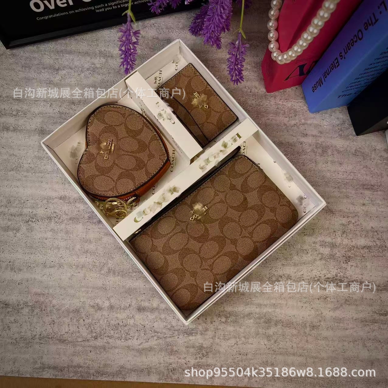 Bolsas de mujer transfronterizas lujosas de alta calidad bolsas de tarjetas de damas de moda versátil bolsas de cambio mini bolsas de tres piezas KomeCO