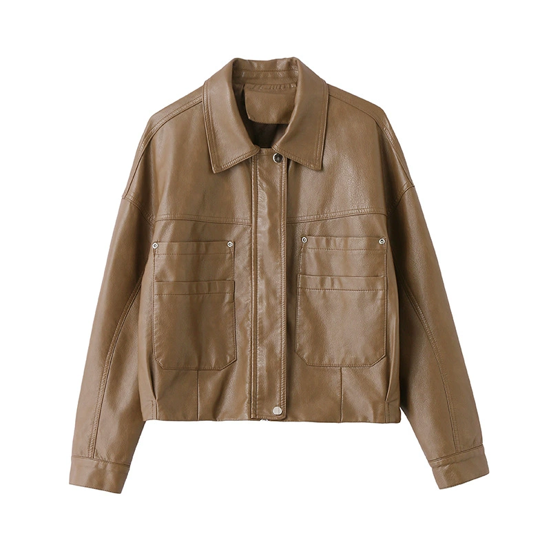 Spring branded fashionable jacket, genuine leather, 2025 years, western style