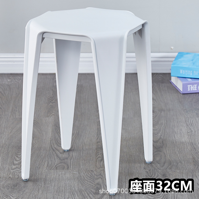 흰색-전체 플라스틱-사각형 의자-좌석 32CM