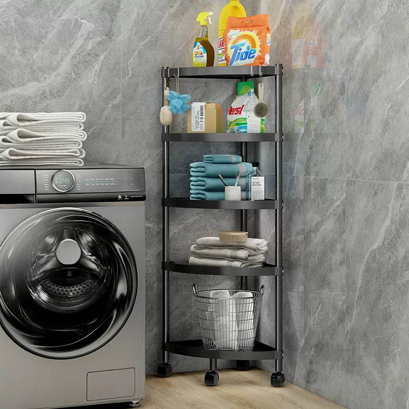 置物架落地多层收纳架浴室卫生间厕所厨房转角不锈钢多功能三角架