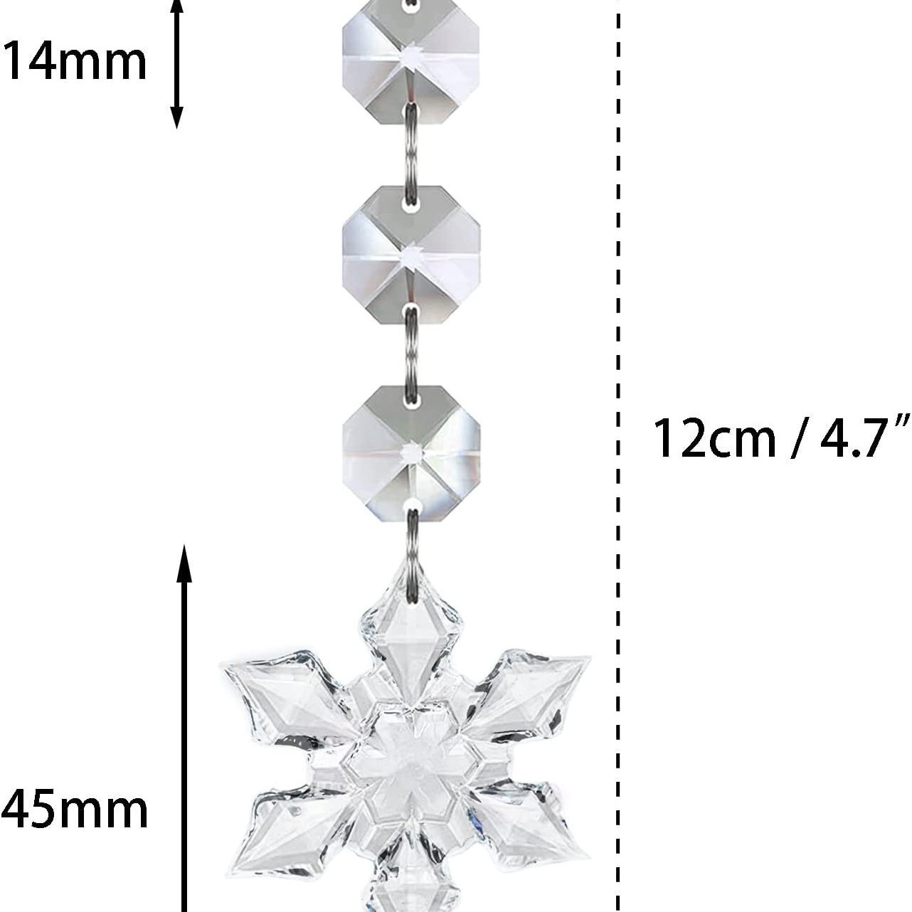 30 Piezas de Adornos Colgantes de Copos de Nieve de Cristal para Navidad, Decoración Acrílica Navideña, Adornos Colgantes para Decoración de Bodas