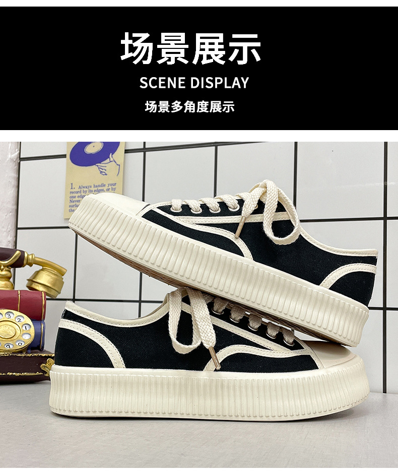 Canvas Schuhe Herren Paare Weiß Atmungsaktiv Weiche Sohlen Lässig Neue Trendy Schwarz Vielseitige Retro Sneakers_voghion.com