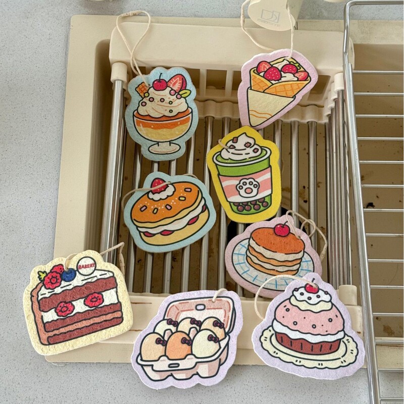 Korean-style Instagram dessert shop promotional materials: wood pulp cotton kitchen cleaning dishwashing sponges, dessert series sponges Korean-style Instagram dessert shop promotional materials: wood pulp cotton kitchen cleaning dishwashing sponges, dessert series sponges