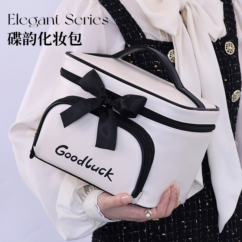 Nuevo producto transfronterizo Dieyun Cosmetics Bag de gran capacidad de alta calidad Sensación Xiaoxiangfeng Bolsa de almacenamiento de cosméticos portátil Bolsa de lavado