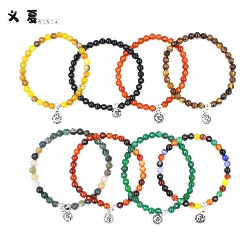 33 6cm agate elastic rope bracelet praise beads Muslim rosary prayer beads MUSILIM cross-border direct supply