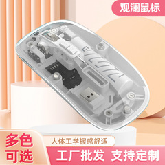 透明無線bluetoothマウス三型オフィスゲーム高颜値二重モデル機械電気競争女子ゲームマウス