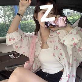 官图实价 甜美薄款衬衫女甜美风小众设计小众春秋衬衣上衣外套