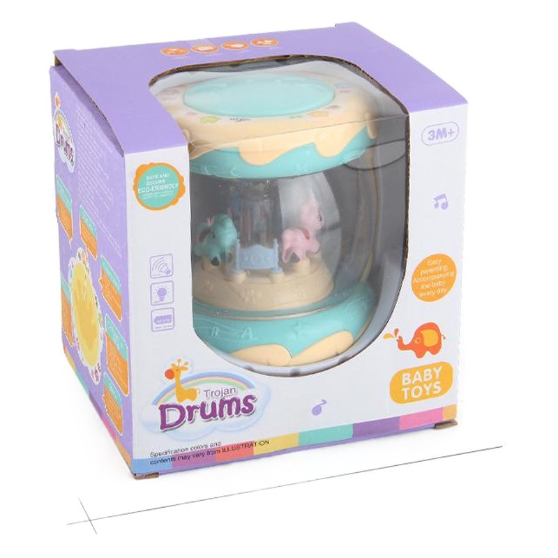 Cross-border Infant New Toy Carousel Hand-clapped Drum Colorful Three-dimensional Light Music Early Education Children's Toys