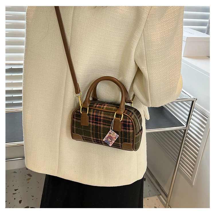 Borsa a tracolla a quadri per donna, elegante borsa a spalla tartan_voghion.com
