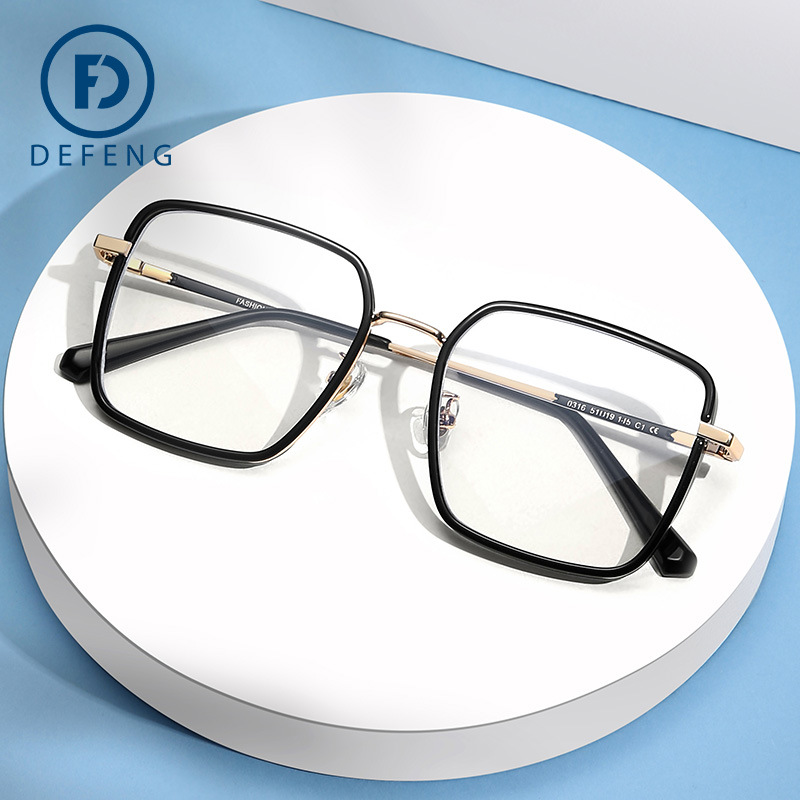 0316 thick edge square glasses frame with high myopia TR90 plain ins large frame anti-blue light 2021 New