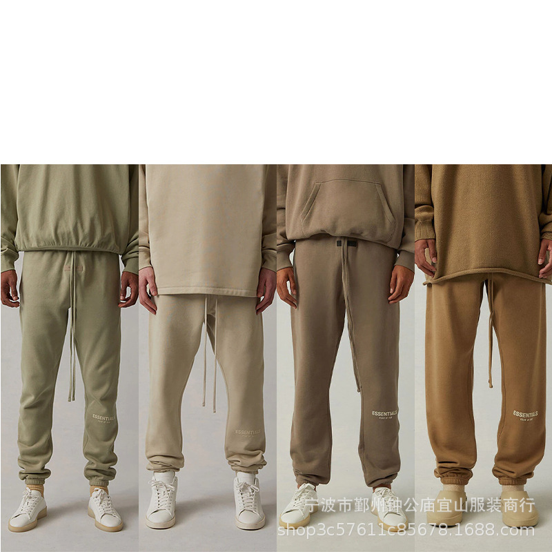 2022SS pantalones de franela con estampado de flocado blanco ESSENTIALS marca de moda transfronteriza Sweatpants