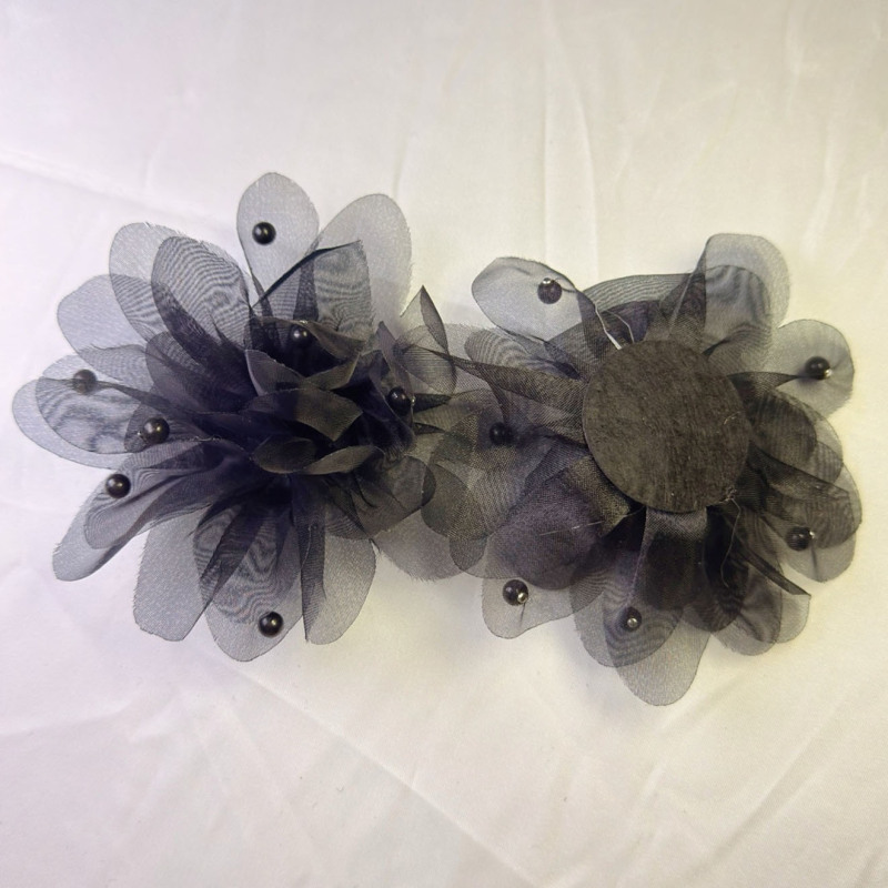 オーガンジー立体花飾り 韓国風DIYヘアアクセサリー ブローチ ヘアピン ジュエリーアクセサリー ビーズ装飾 ヘアアクセサリー 爽やかで甘い|undefined