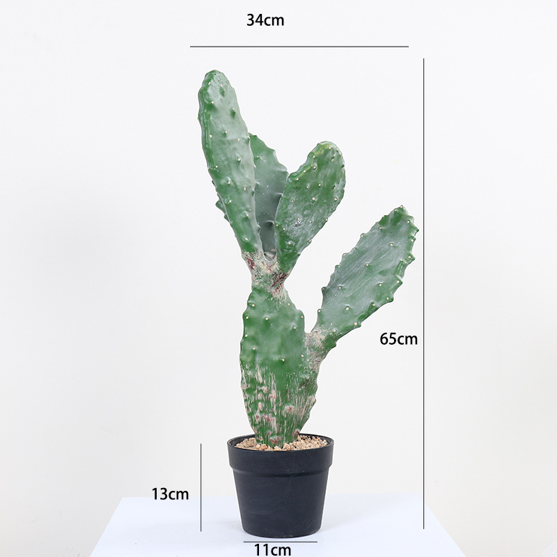 Simulación nórdica Planta verde Pilar de hadas Cactus grande piso interior sala de estar ropa tienda decoración de ventana