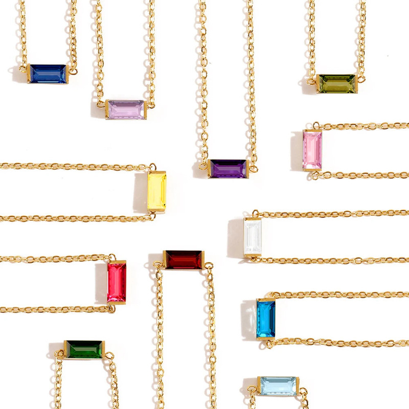 Simple Colorful Square Diamond Birthstone Bracelet for Women, Cross-Border Fashion, December Birthday Jewelry, Gift for Best Friend, Mom, Daughter