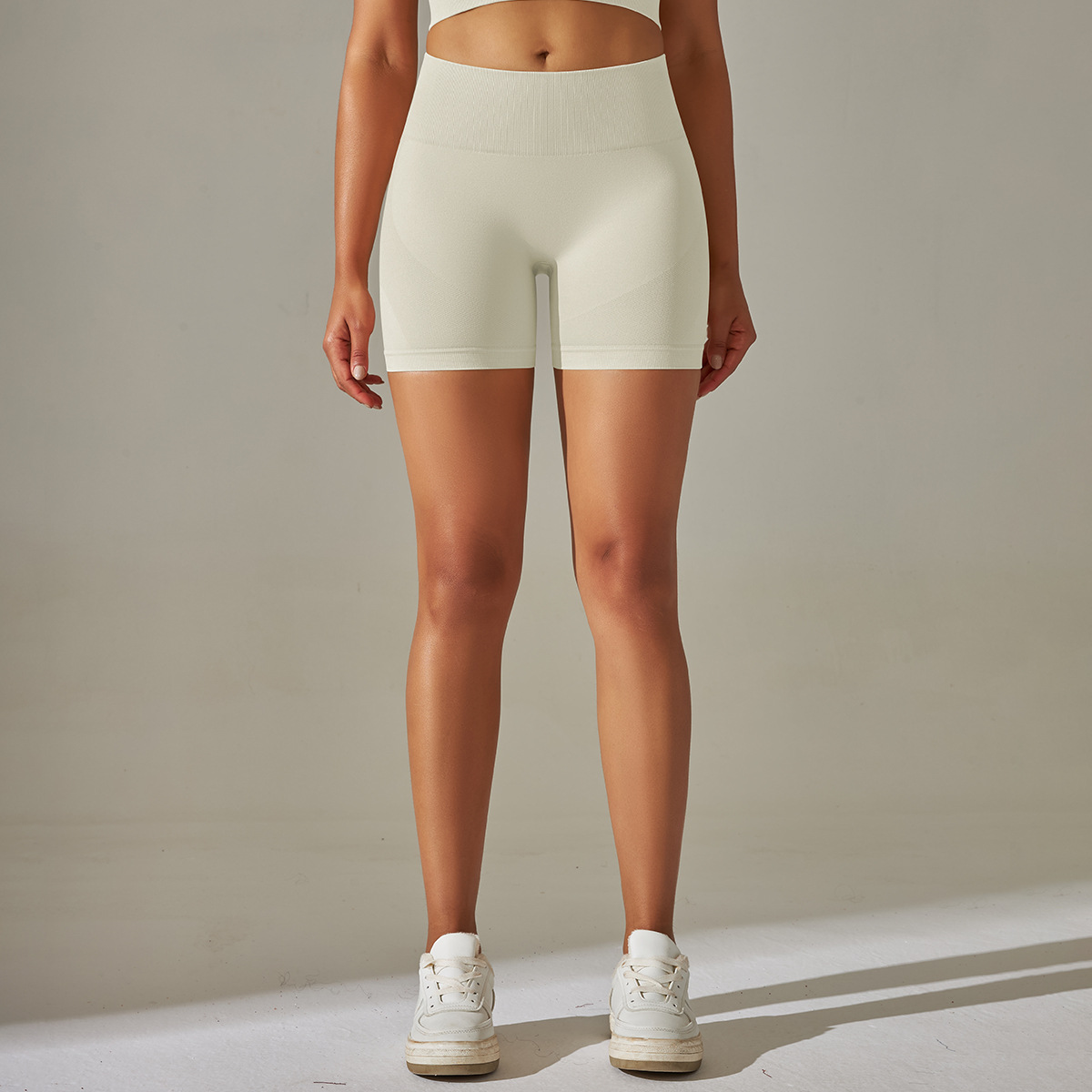 Pantaloni de yoga uni, tricotați fără cusături, culoare piersică, pentru ridicarea feselor și strângerea abdomenului, cu talie înaltă, pentru sport, alergare, fitness_voghion.com