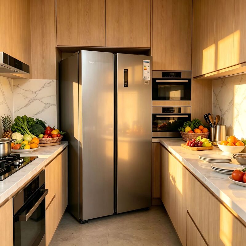 Factory Direct Sale Two-Door Brushed Silver Refrigerator for Home Use, Large Capacity, Frost-Free, Inverter Factory Direct Sale Two-Door Brushed Silver Refrigerator for Home Use, Large Capacity, Frost-Free, Inverter