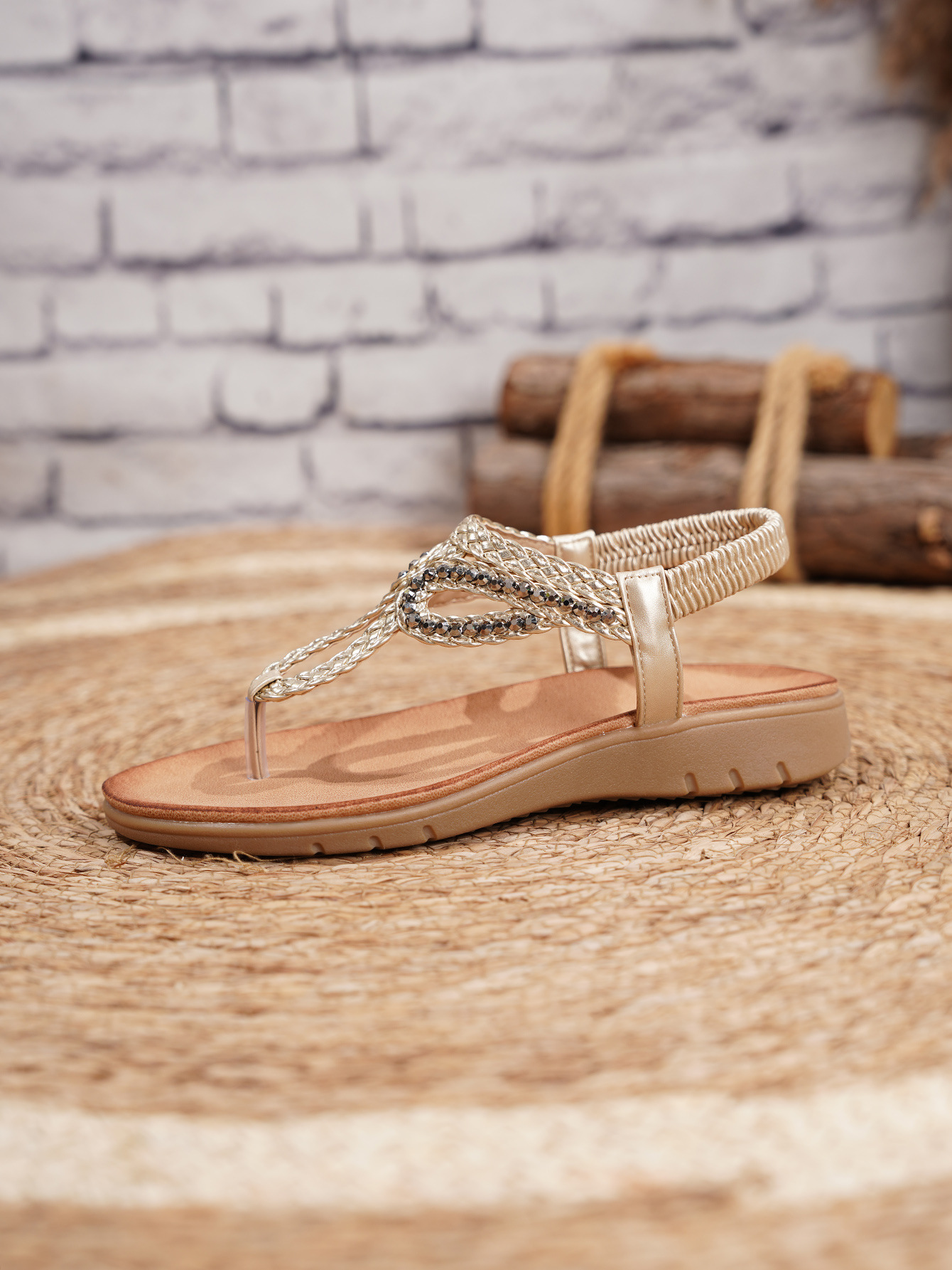 Böhmische Damen Sandalen Mit Strasssteinen Für Den Sommer Strand_voghion.com