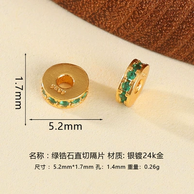 Colorful Straight-Cut Spacer Beads | Zərgərlik ara hissələri - 5mm-green-zirconia-straight-cut-spacer