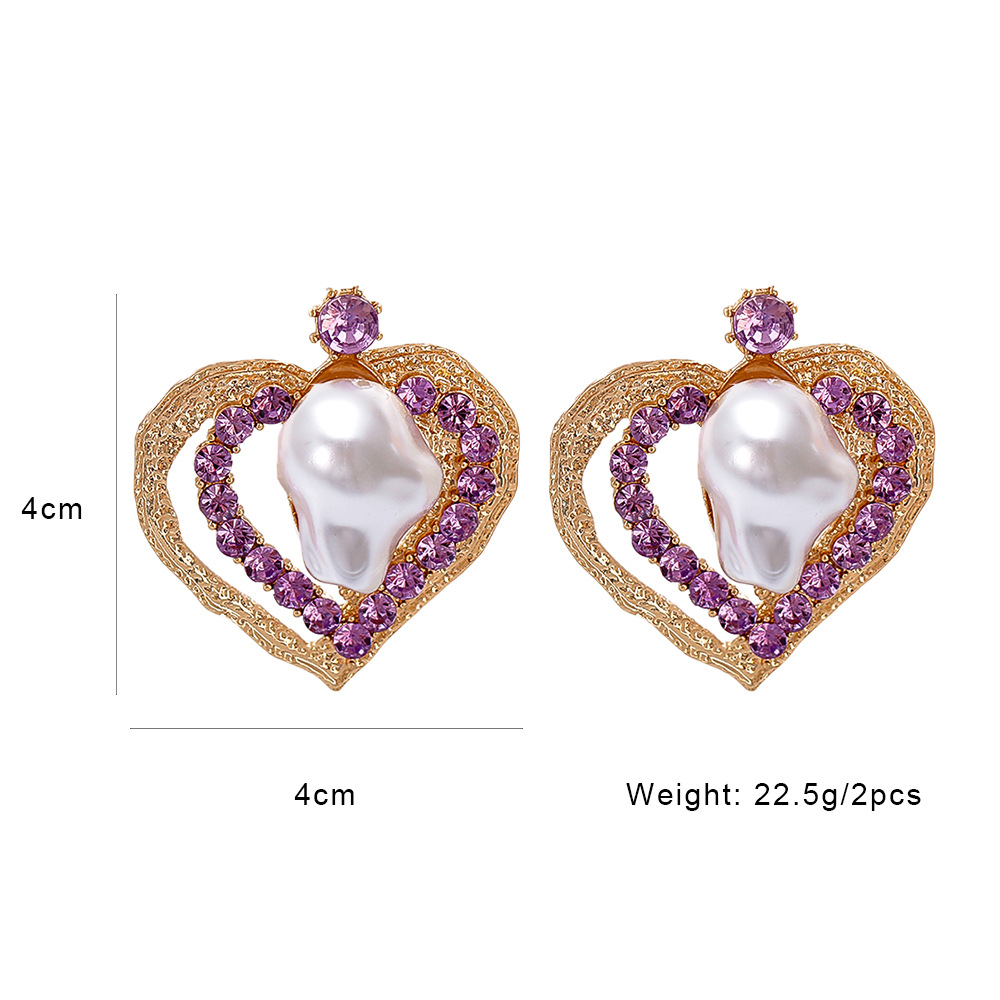 fashion purple diamond heartshaped earringspicture15