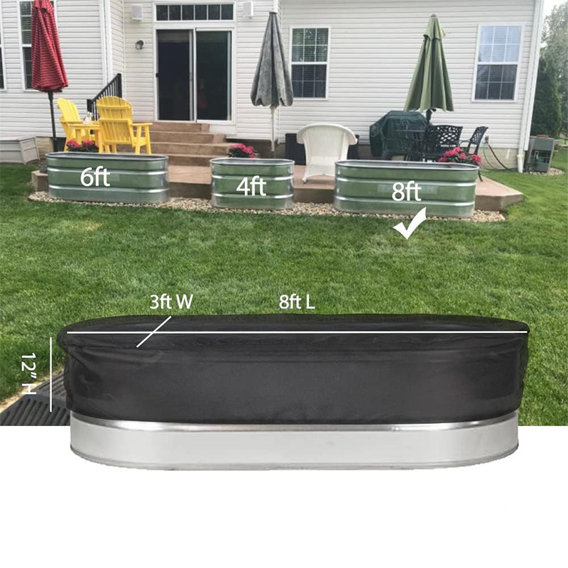 Cross-border outdoor oval water storage tank pool dust cover livestock drinking tank cover protective cover sunshade 420D Cross-border outdoor oval water storage tank pool dust cover livestock drinking tank cover protective cover sunshade 420D