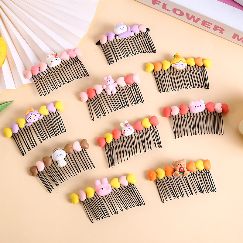 Peine de cabello roto lindo para niños, nueva pinza de cabello roto de dibujos animados de verano para niñas, artefacto de acabado de cabello roto, horquilla, accesorios para el cabello para niñas