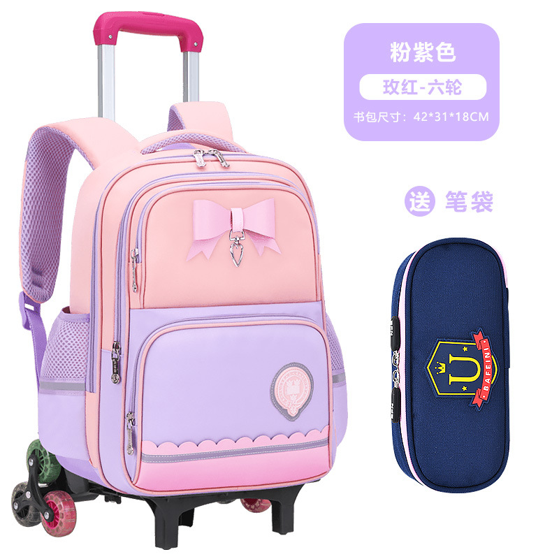 Nueva mochila de tirón para estudiantes de escuela primaria niñas 2 - 3 - 5 - 6 grados mochila de hombro para niños de gran capacidad impermeable para reducir la carga