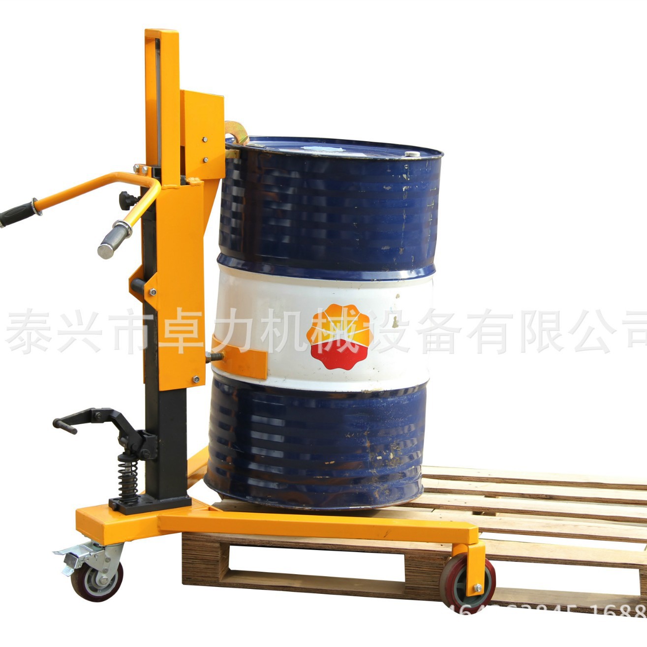 山东脚踏式直角液压油桶搬运车
