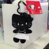 All black skin KT+small white skirt [Love buckle+tag]