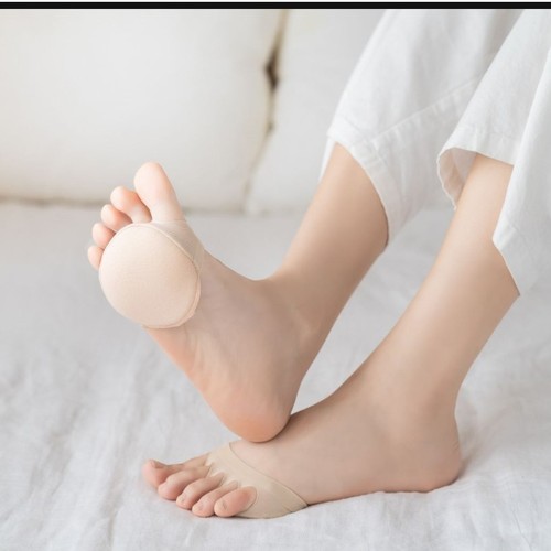 Any cut ice silk half palm socks summer invisible forefoot pad women's boat socks five finger socks thin section finger socks