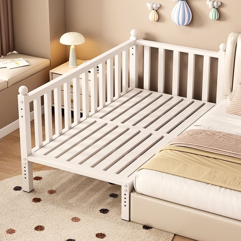Children's Spliced ​​Bed Wrought Iron Baby Single Bed with Guardrails Baby Widened Edge Bed Kids Anti-Fall Liftable Crib