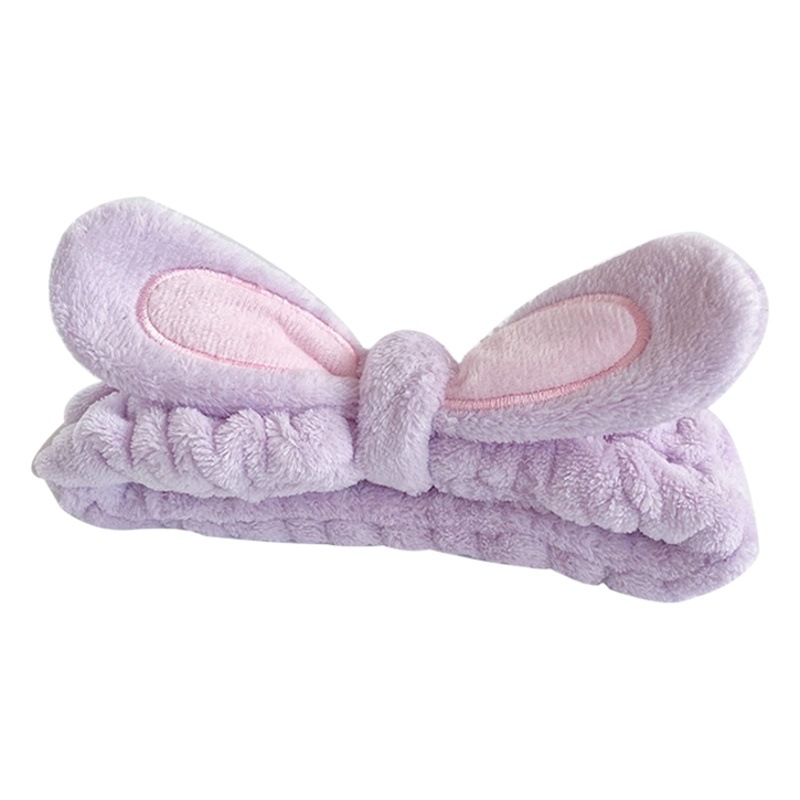 Estilo coreano Orejas de conejo de felpa de las mujeres lindas banda para el cabello lavado de cara anudada banda para el cabello turbante de invierno accesorios para el cabello joyería al por mayor