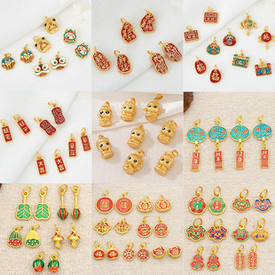 Hot -selling Gufa Sand Gold DIY Shajin accessories Dripping oil auspicious Nafu Buddha Hand Statue Necklash Pendant