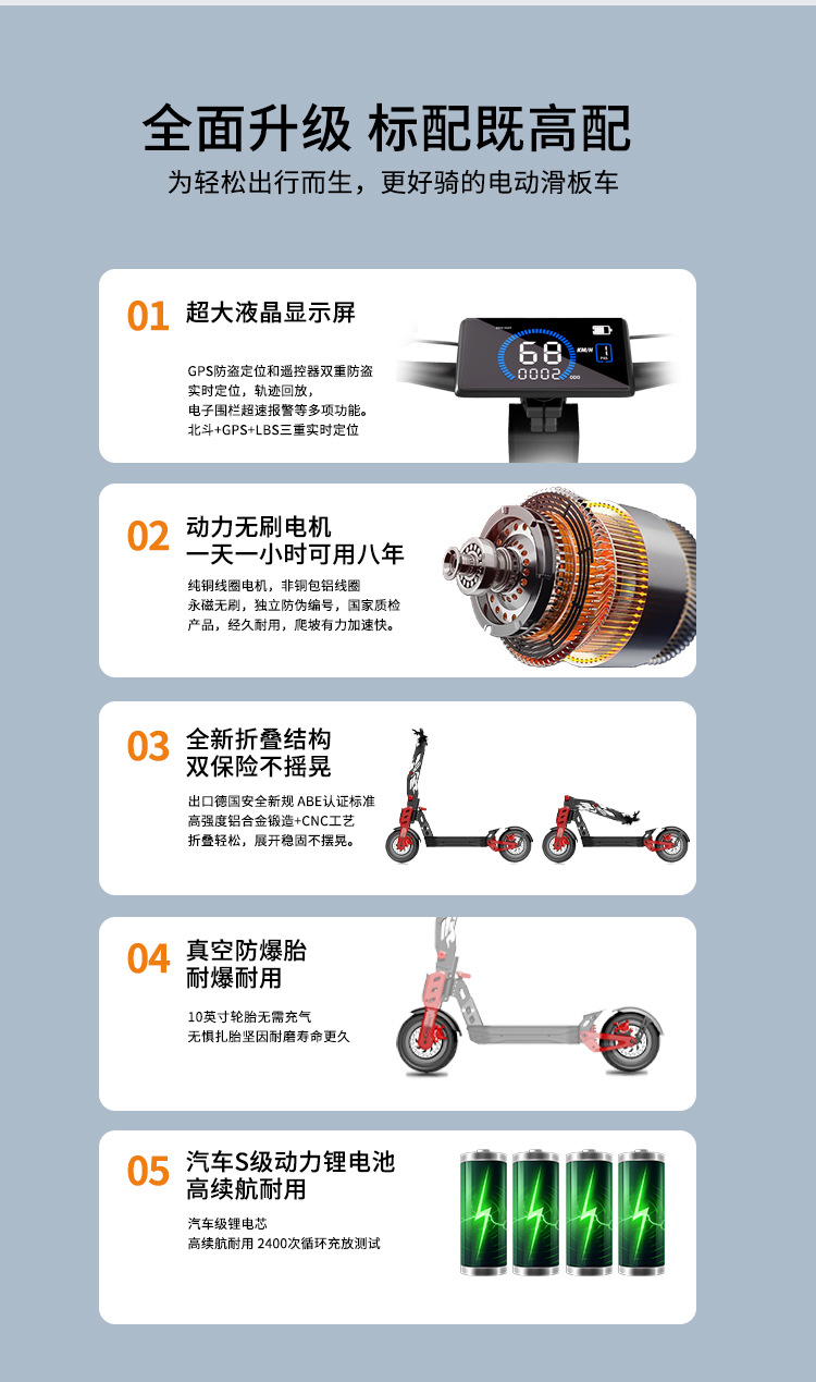 Electric Scooter Nfc Tire 12inch High Endurance High Power F9 Scooter Foldable Mobility Scooter Off-Road