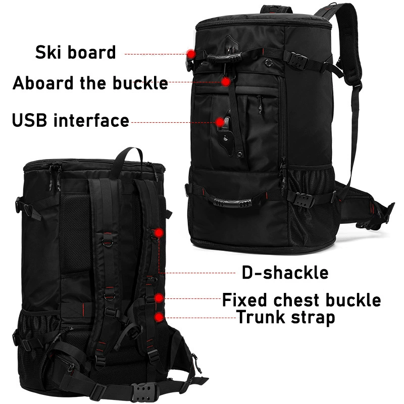 Capacious ski boots, helmet, fluorescence off-road waterproof bag, backpack