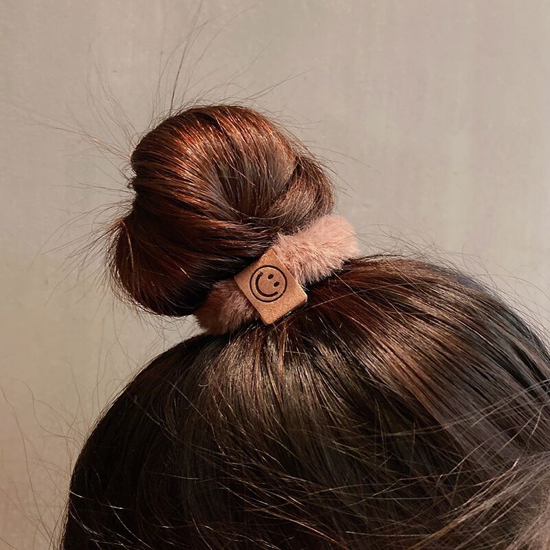 Fluffy Smiley Hair Ties