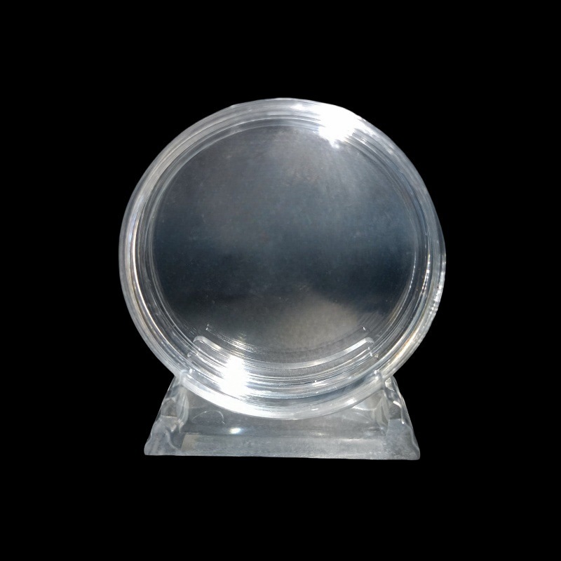 厂家直销银元纪念币保护盒塑料盒收藏用品纪念章圆盒带底座透明盒