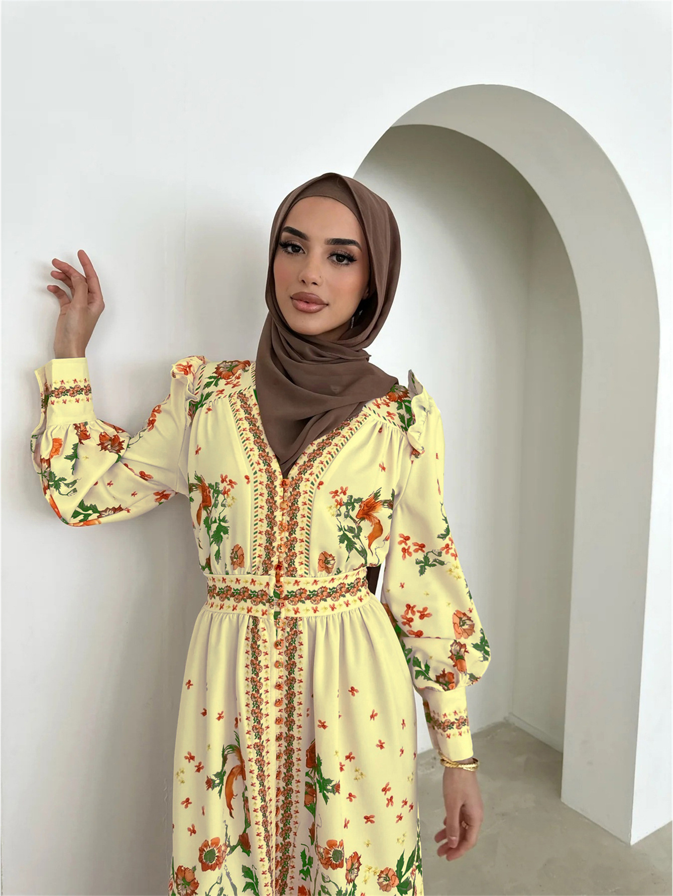 Women's Adults Ditsy Floral 3D/Stereo Pattern Abaya display picture 5