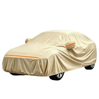 420D canvas full-coverage car cover, designed for cross-border sales, offering sun and rain protection, and suitable for all seasons (Car clothing) - 2s-small-hatchback-420d-canvas-khaki-color