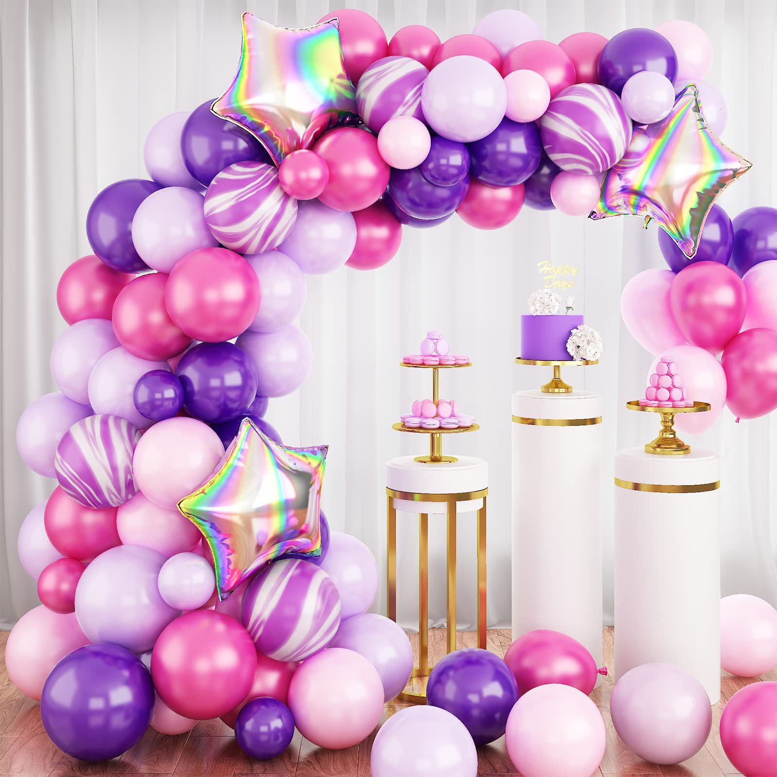 Birthday Colorful Star Emulsion Party Balloons 81 Pieces display picture 1