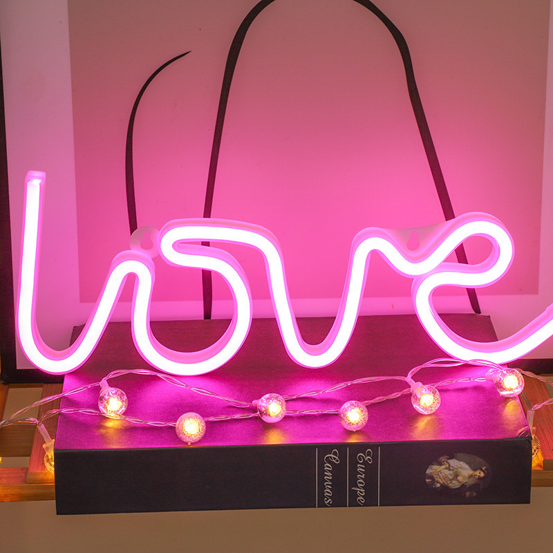 LED neon light LOVE styling light party creative birthday holiday layout Valentine's Day bedroom decoration neon light 7