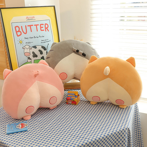 Cute creative internet celebrity corgi butt pillow creative plush cushion toy doll sleeping girl gift wholesale