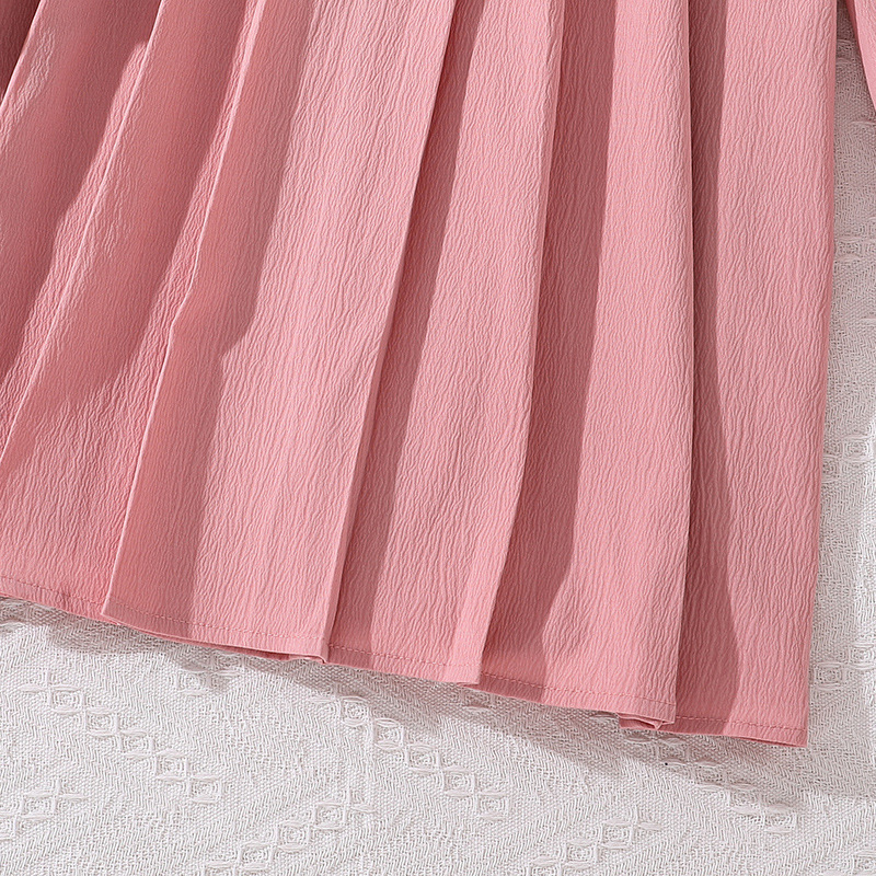 Mädchen Plissiertes Langarmkleid Für Den Herbst Bequemer Stil_voghion.com